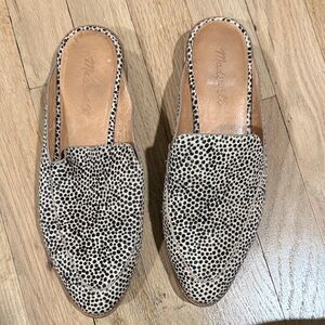 Madewell Spotted Black and Cream Mules